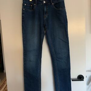 Frank & Oak Dark Blue Straight Jeans
